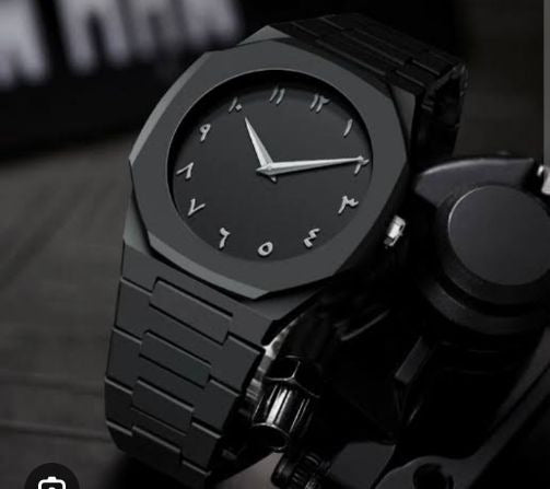 Full Black arabic urban Aura Quartz Watch – Lightweight Design, , Premium Quality & Finish – Best Quality Analog Watch For Boys – Watch For Men | Full Black Color Watch